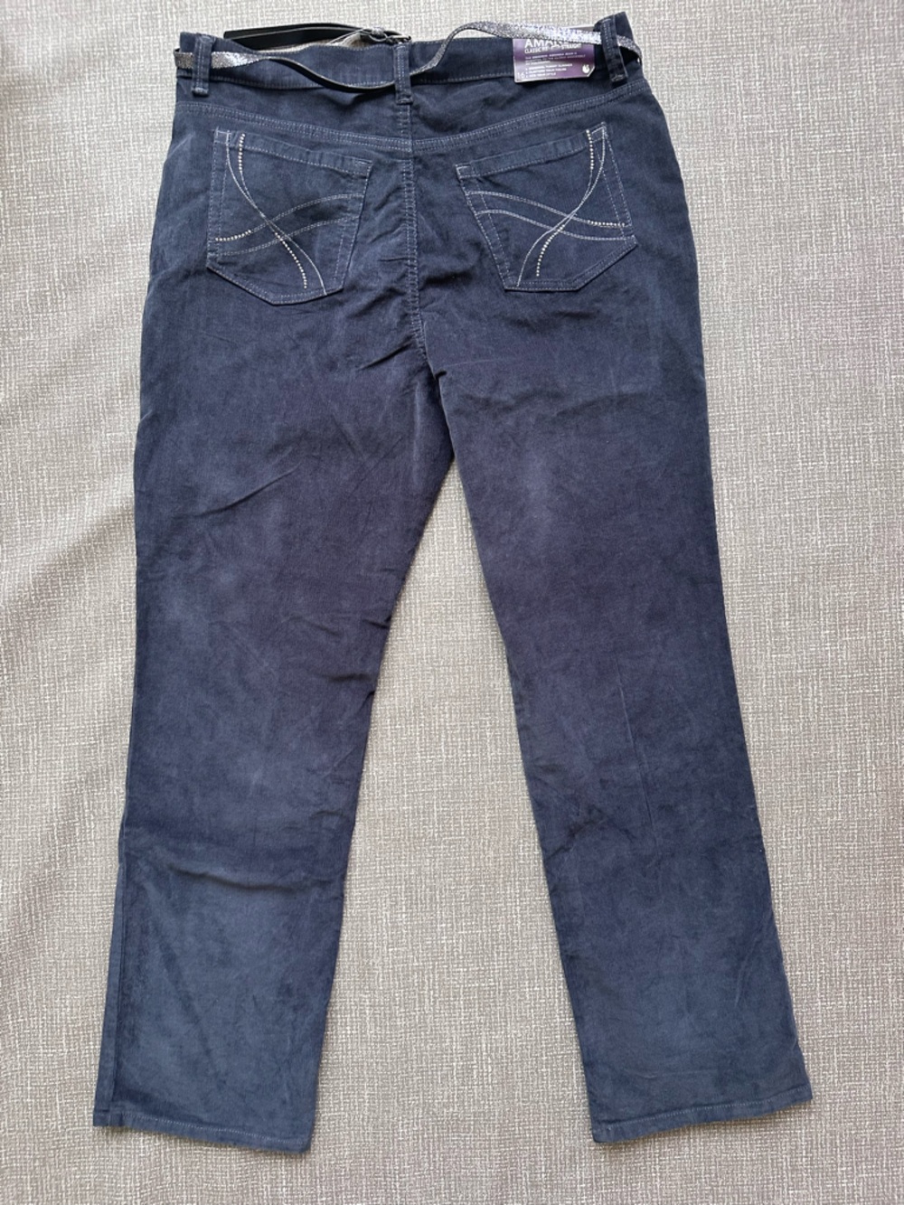 Gloria Vanderbilt Amanda Corduroy Pants Women's 16 Gray Classic Fit Straight NWT - Picture 2 of 14